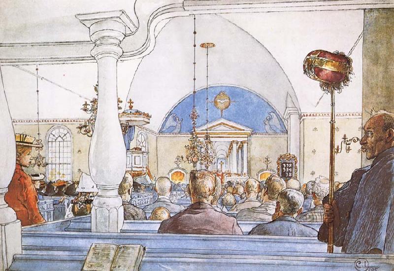 At Church, Carl Larsson